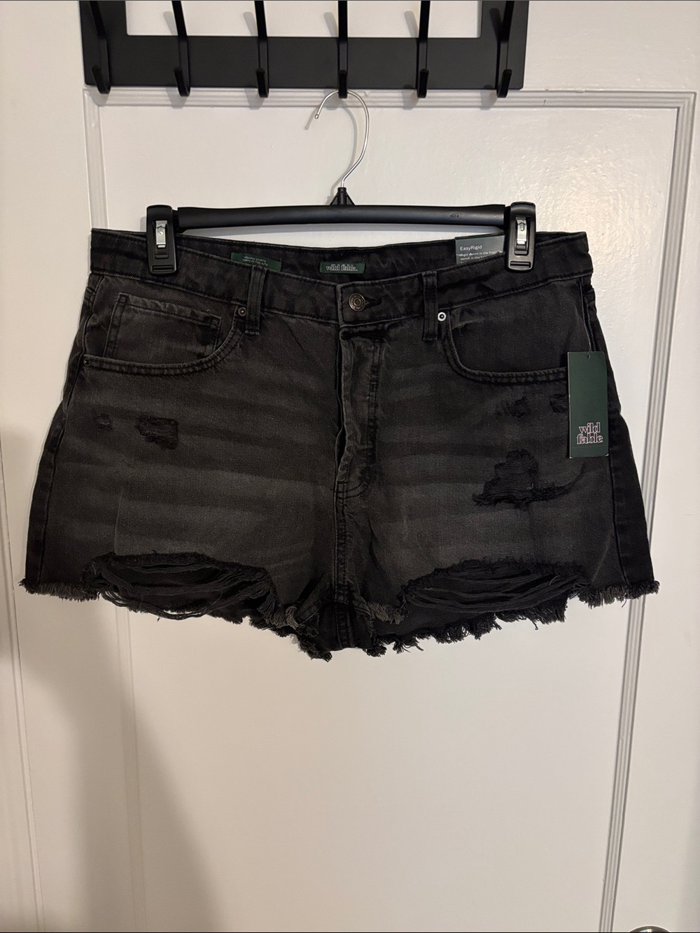 wild fable Black Distressed Denim Cutoff Shorts
